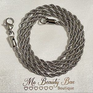 Silver Rope Chain Necklace